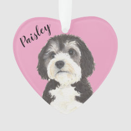Roze Hart Bernedoodle Sheepadoodle Ornament