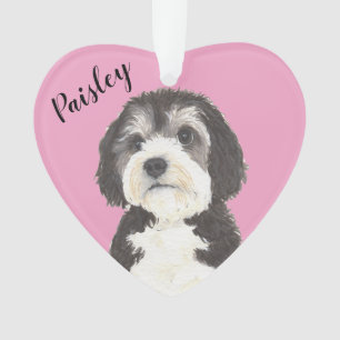 Roze Hart Bernedoodle Sheepadoodle Ornament
