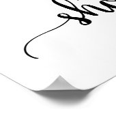 Roze hart | Black Calligraphy Baby shower Welcome Poster (Hoek)