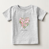 Roze Hart Bloem Baby T-Shirt (Voorkant)