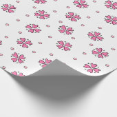 Roze Hart Bloemblaadjes Cadeaupapier (Hoek)