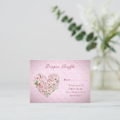 Roze Hart Bloemen Baby shower Behuizing Informatiekaartje (Staand voorkant)