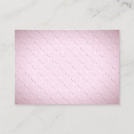 Roze Hart Bloemen Baby shower Behuizing Informatiekaartje (Achterkant)