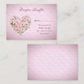 Roze Hart Bloemen Baby shower Behuizing Informatiekaartje (Voorkant / Achterkant)