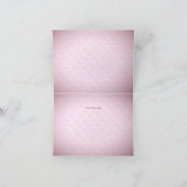 Roze Hart Bloemen Dank u kaart (Binnen)