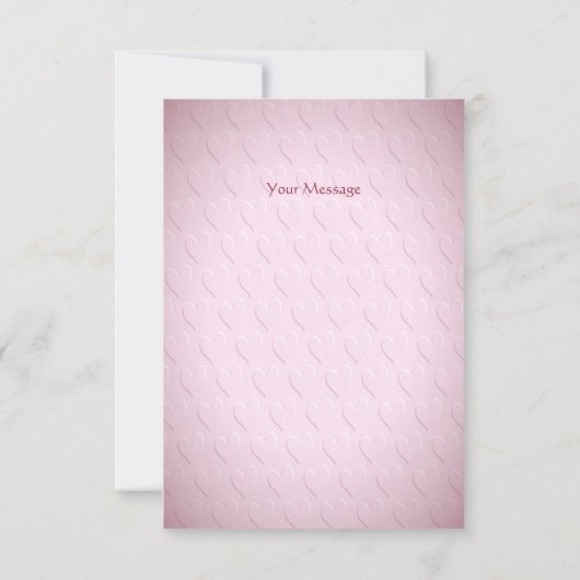 Roze Hart Bloemen Dank u kaart (Achterkant)