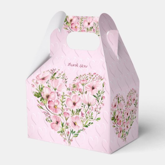 Roze Hart Bloemen Favoriet Doos Bedankdoosjes (Achterkant)