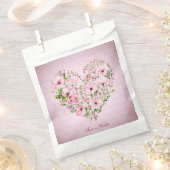 Roze Hart Bloemen Favoriet Tassen Bedankzakje (Geknipt)