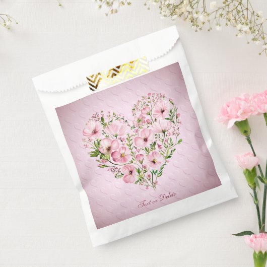 Roze Hart Bloemen Favoriet Tassen Bedankzakje (Gezegeld)