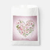 Roze Hart Bloemen Favoriet Tassen Bedankzakje (Voorkant)