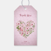 Roze Hart Bloemen Gift Label Cadeaulabel (Achterkant)