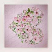 Roze Hart Bloemen Jigsaw Puzzel (Horizontaal)