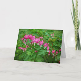 Roze hart bloemen kaart