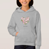 Roze Hart Bloemen Kinder Pullover Hoodie (Voorkant)