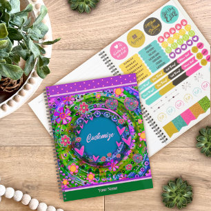  Roze Hart Bloemen  Naam Planner