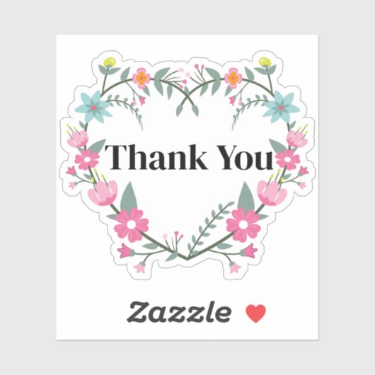 Roze Hart Bloemen Sticker (Vel)
