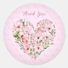 Roze Hart Bloemen Sticker