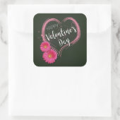 Roze Hart Bloemen Valentijnsdag - Sticker (Tas)