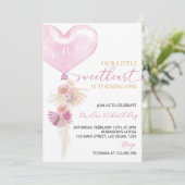 Roze Hart Bloemen Valentijns's Verjaardag Kaart (Staand voorkant)