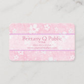 Roze hart bloemen visitekaartje (Voorkant)