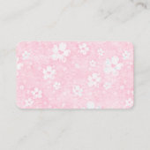 Roze hart bloemen visitekaartje (Achterkant)