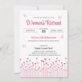 Roze Hart Bloemen Women's Church Retreat Kaart