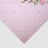 Roze Hart Bloemenweefsel Papier (Detail)
