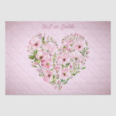 Roze Hart Bloemenweefsel Papier (Voorkant)