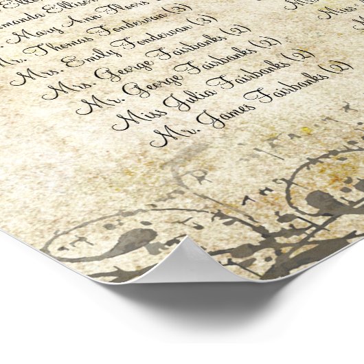 Roze Hart Boom - 100 tot 150 gasten - alfabetisch Poster (Hoek)