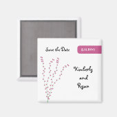 Roze Hart Boom Save the Date Magnet (Voorkant / Achterkant)