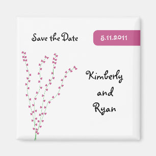 Roze Hart Boom Save the Date Magnet