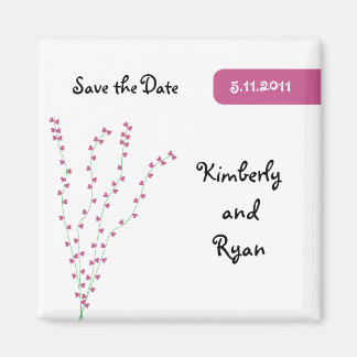 Roze Hart Boom Save the Date Magnet