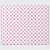 Roze Hart Borstkanker Bewustzijnspatroon Cadeaupapier (Vlak)