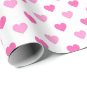 Roze Hart Borstkanker Bewustzijnspatroon Cadeaupapier (Rol Hoek)