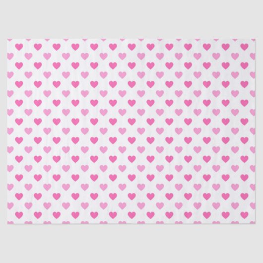 Roze Hart Borstkanker Bewustzijnspatroon Tissuepapier (Voorkant)