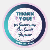 Roze Hart Botanische Bedank Gradient Verpakking Ronde Sticker (Voorkant)