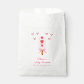 Roze Hart Bow Ice Cream Klaar voor Pop Baby shower Bedankzakje (Voorkant)