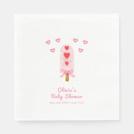 Roze Hart Bow Ice Cream Klaar voor Pop Baby shower Servet
