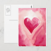 Roze Hart Briefkaart (Voorkant / Achterkant)