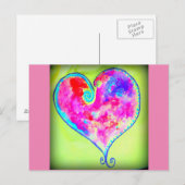 roze hart briefkaart (Voorkant / Achterkant)