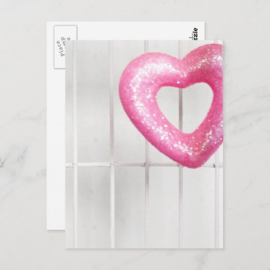 Roze hart briefkaart (Voorkant / Achterkant)