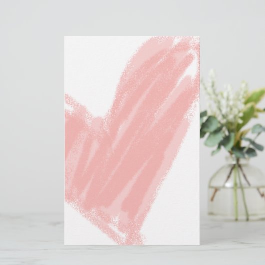 Roze hart briefpapier (Staand voorkant)