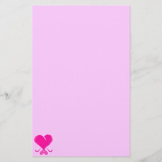 Roze hart briefpapier (Voorkant)