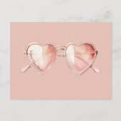 Roze Hart Bril Citaat Briefkaart (Voorkant)