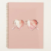 Roze Hart Bril Citaat Planner (Voorkant)