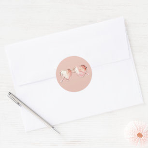 Roze Hart Bril Citaat Ronde Sticker