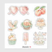 Roze Hart Bril Citaat Vogel Cupcake Vlinders Sticker (Vel)