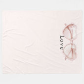 Roze hart bril liefde fleece deken (Voorkant (Horizontaal))