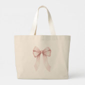 Roze Hart Bril Liefde Grote Tote Bag (Achterkant)