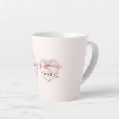 Roze Hart Bril Liefde Latte Mok (Rechterhoek)